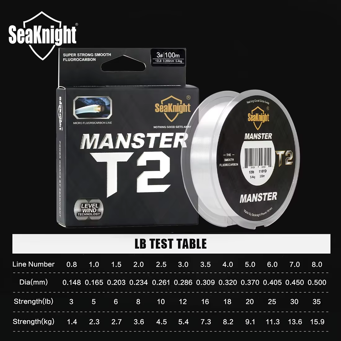 SeaKnight MANSTER Fluorocarbono – Línea de pesca profesional - imagen 2