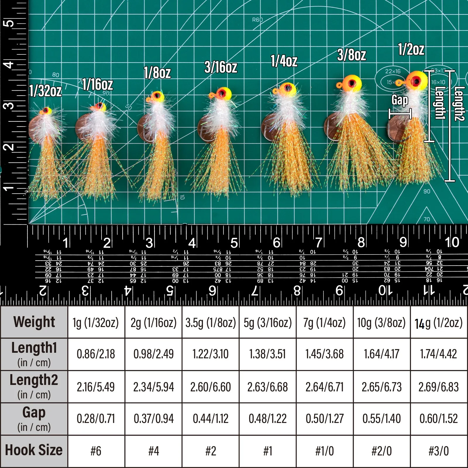 Jig Marabú cabeza redonda – Anzuelos para pesca en agua dulce - imagen 3