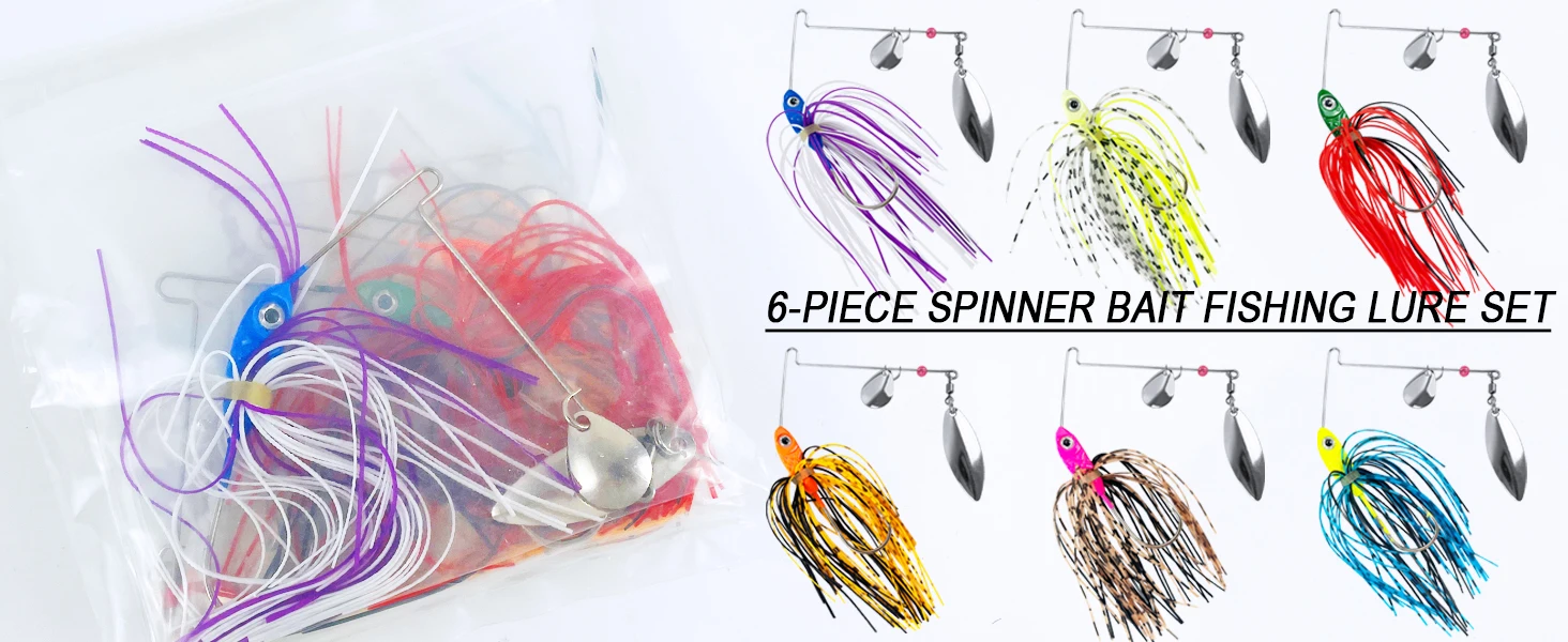Spinnerbait con falda de goma y lentejuelas metalizadas