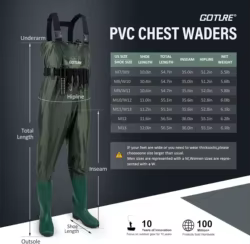 Vadeadores de Pesca PVC, Impermeables y Transpirables Ligeros