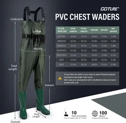 Vadeadores de Pesca PVC, Impermeables y Transpirables Ligeros