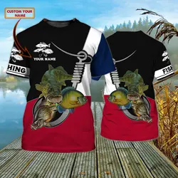 Camiseta Walleye Fishing personalizada 3D de verano para hombre