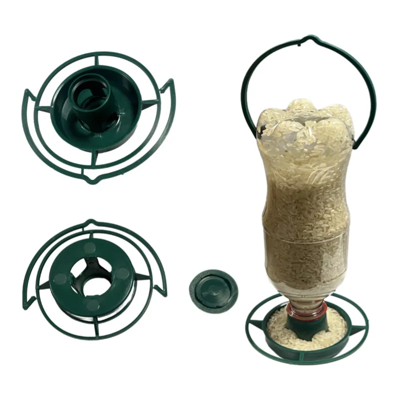 Comedero Colgante Portátil Verde Oscuro para Pájaros - imagen 4