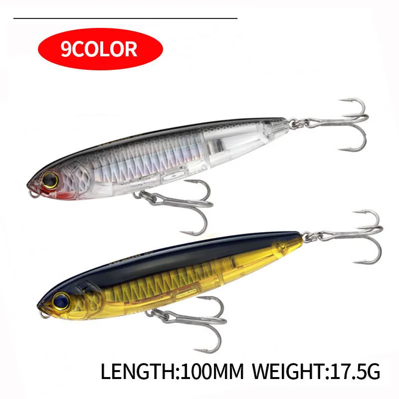 Wobbler lápiz para trucha: señuelo 3D hundimiento agua salada realista - imagen 5