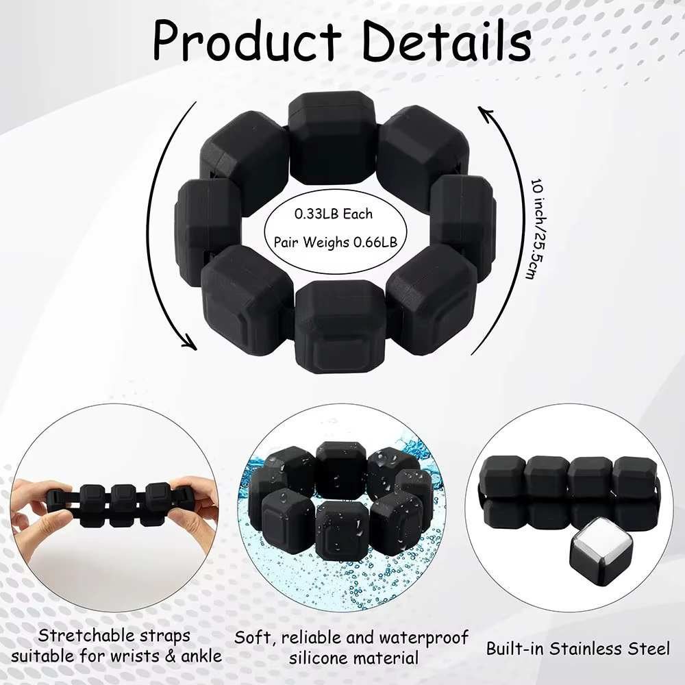 Pulseras con Peso Ajustable para Natación y Entrenamiento - imagen 5