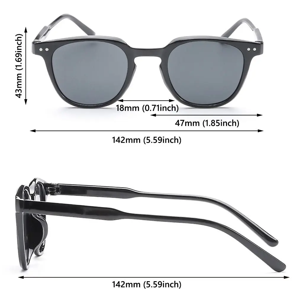 Detalle del diseño cuadrado y lentes UV