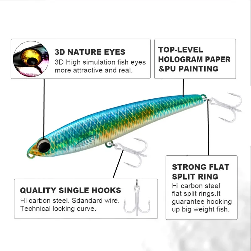 Señuelo en colores naturales para pesca de mar