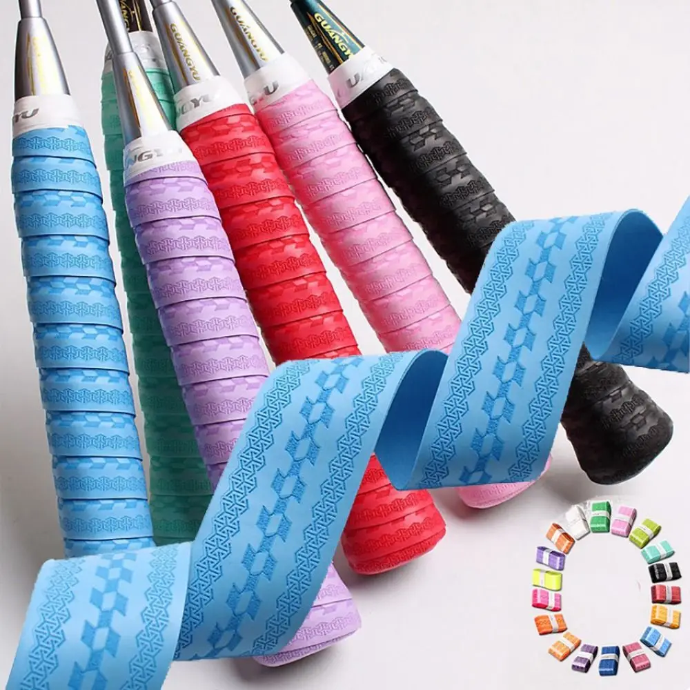 Cinta de agarre antideslizante con relieve para raqueta bádminton PU - imagen 5