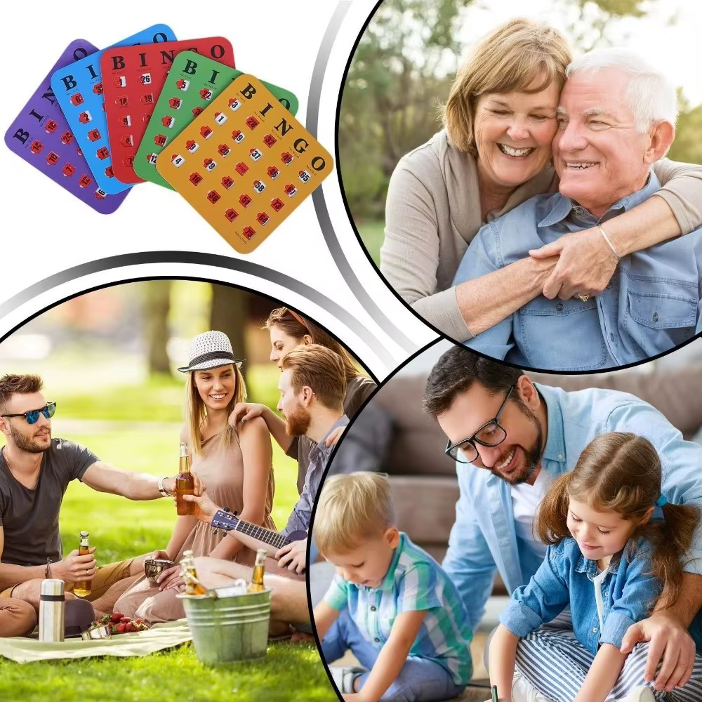 Cartas de Bingo con Ventana Deslizante – Gran Impresión, Reutilizables