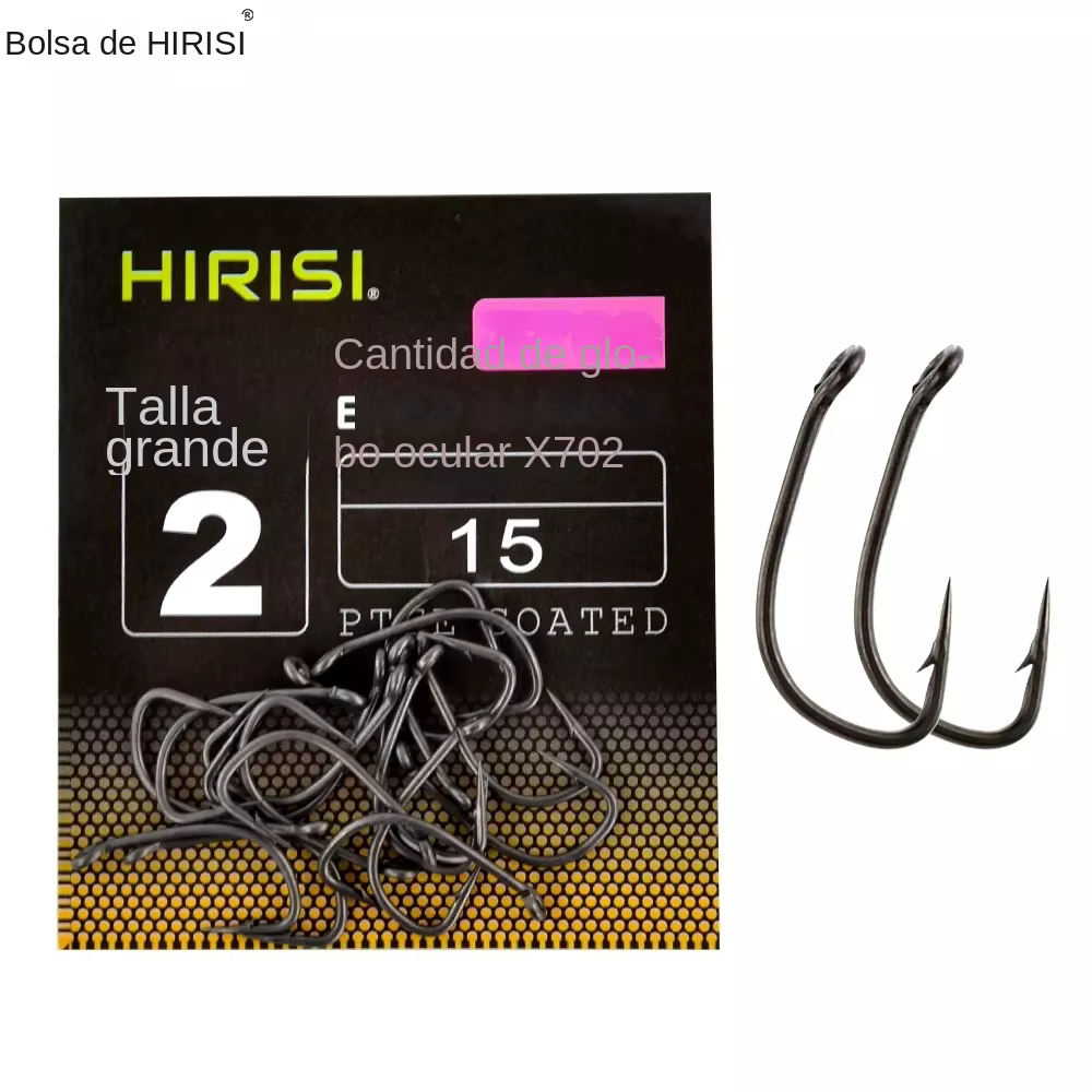 Anzuelos de púas para carpa X702 – Acero alto carbono con ojo y PTFE - imagen 5