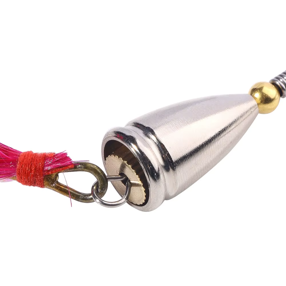 Señuelo Giratorio Metal – Triple pluma para lucio, muskie y zander - imagen 4