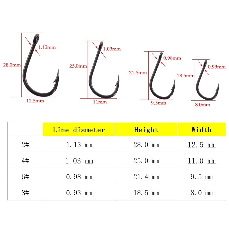 Anzuelos de carpa Micro sin púas – Acero inoxidable con PTFE, borde ancho curvo - imagen 2