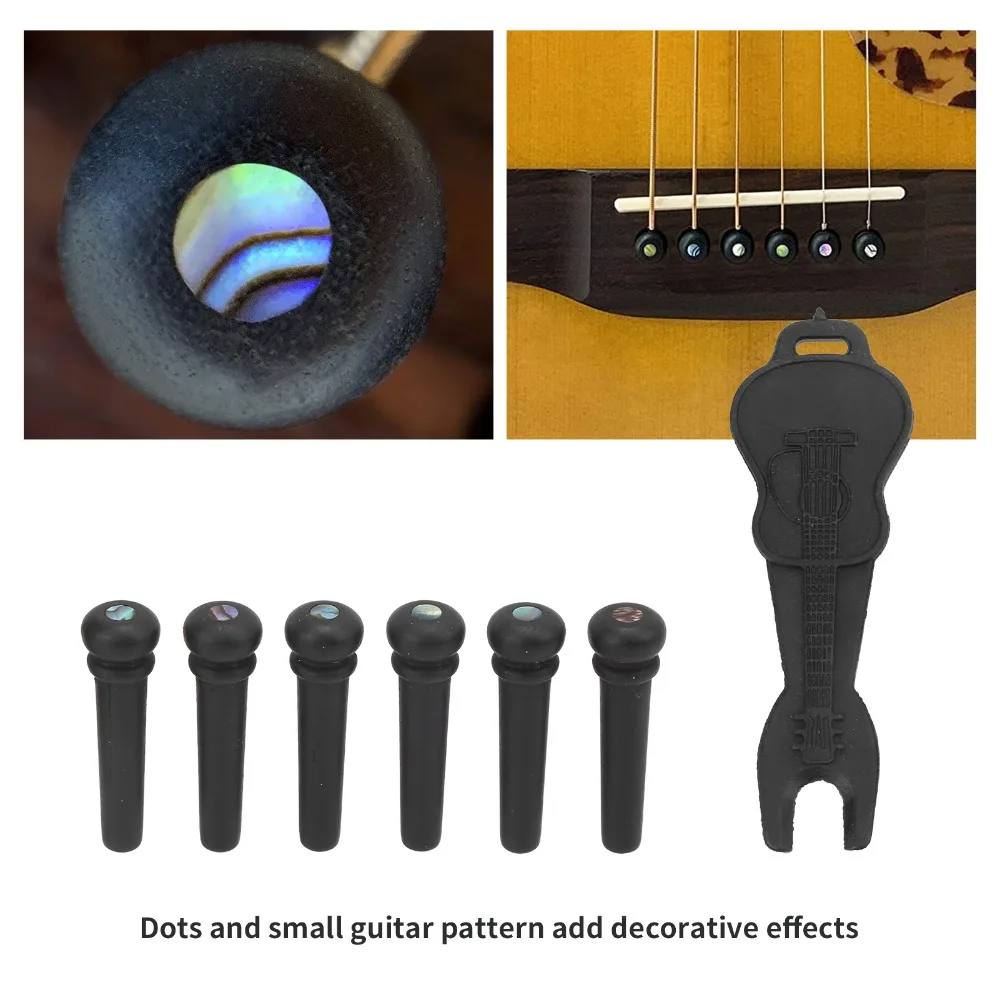 Púas de ébano ranuradas con incrustación de nácar para guitarra acústica - imagen 3