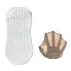 Calcetines antideslizantes de yoga sin talón, transpirables de malla