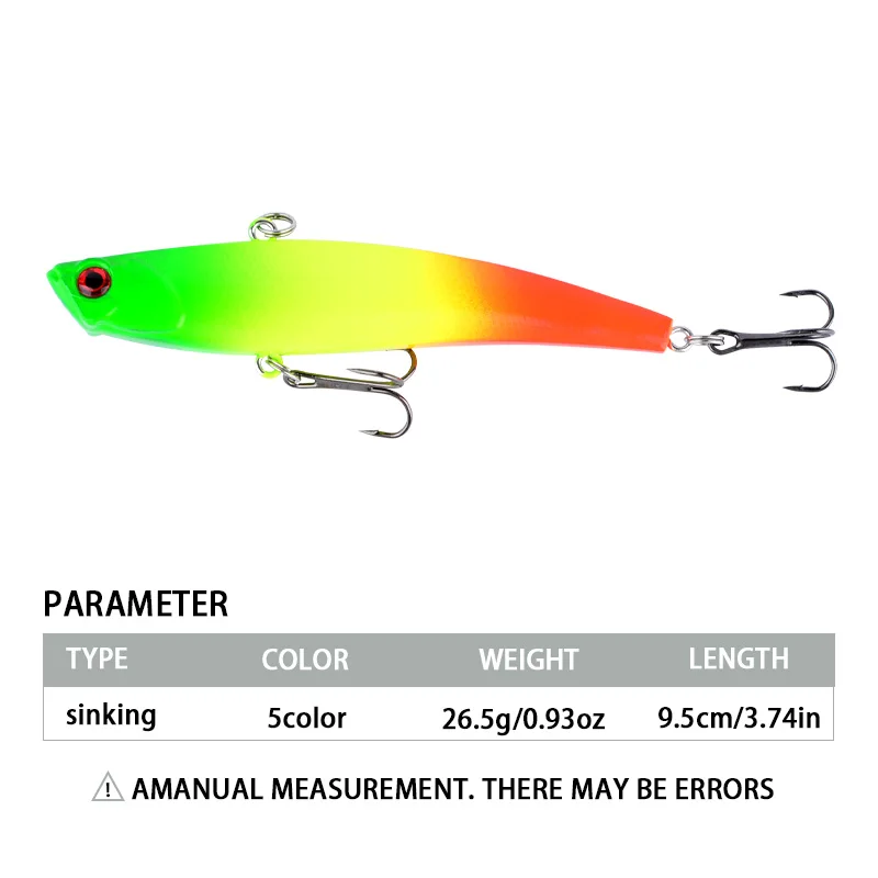 Señuelo VIB 9,5cm 26,5g – Cebo con triples para bass y lucio - imagen 5
