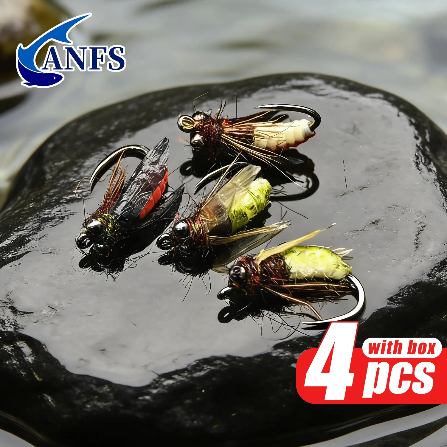 Moscas Caddis en caja