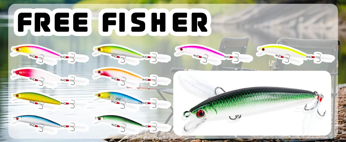 Jerkbait flotante FREE FISHER en detalle