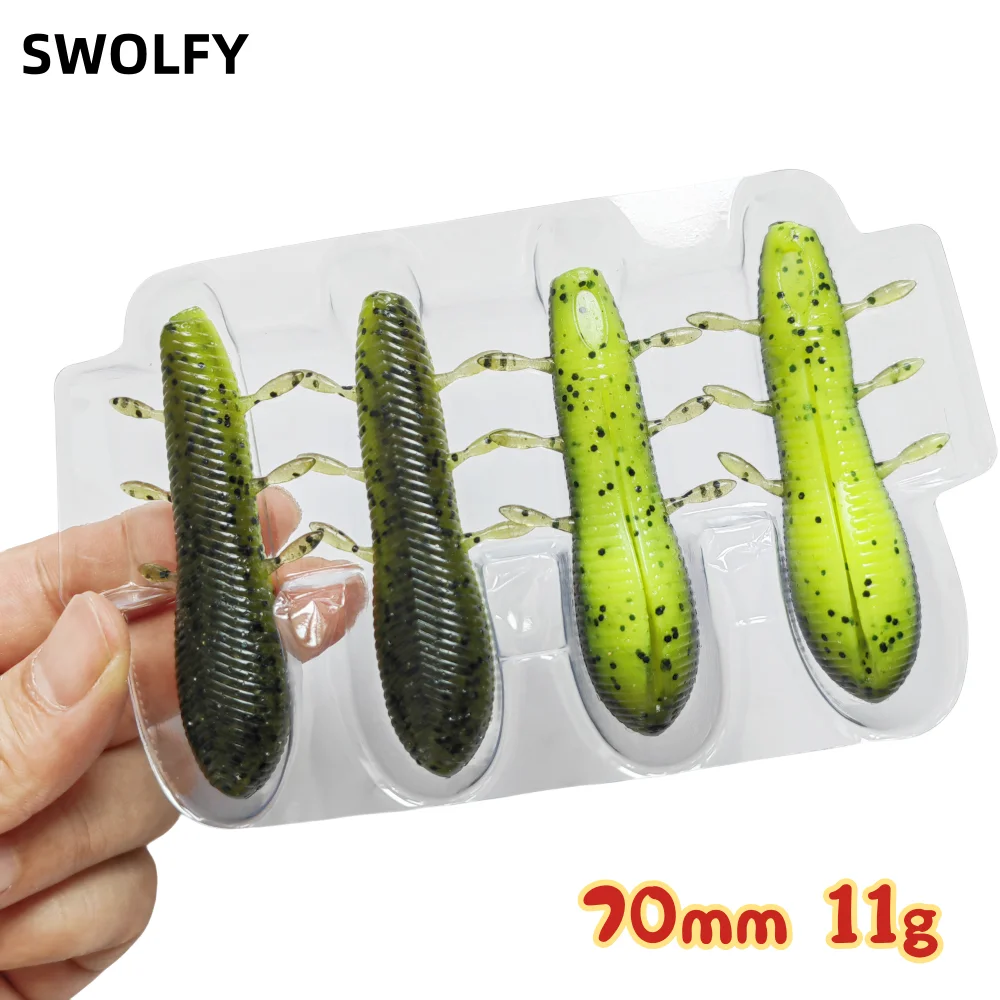 SWOLFY Señuelos de vinilo hundimiento con sal para pesca deportiva - imagen 4