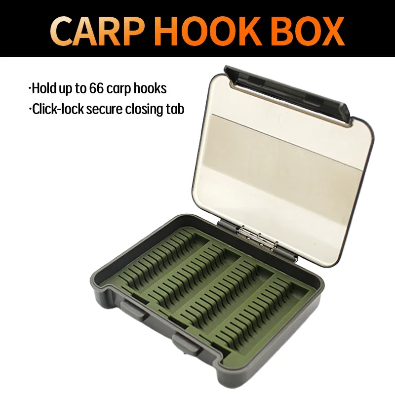 Caja de almacenamiento de anzuelos de pesca de carpa Rigtrip con inserto de silicona
