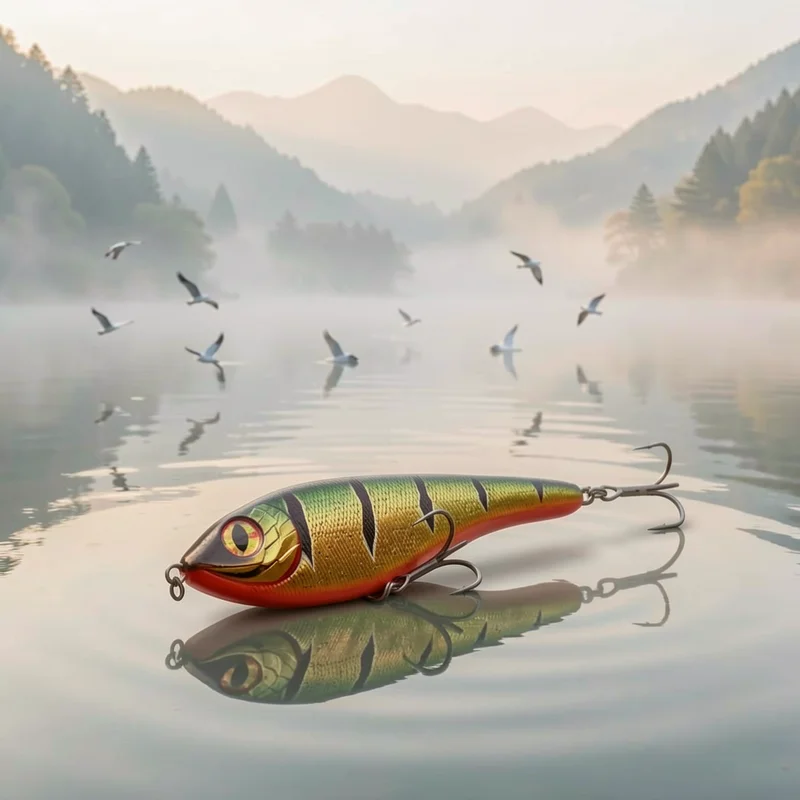 Jerkbait hundimiento para lucio con anzuelos triples y ojos 3D realistas - imagen 3