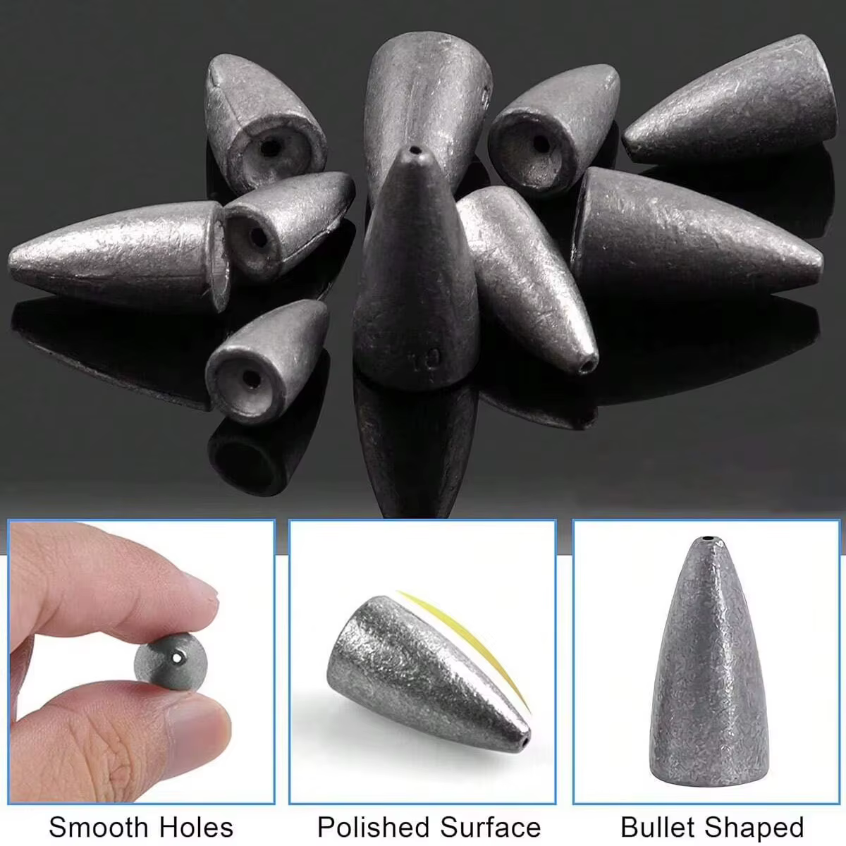 Plomos Bala Goture – Jig Head para Texas Rig, Agua Dulce - imagen 2