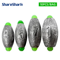 Plomos bala oliva ShareShark de larga distancia para pesca en mar