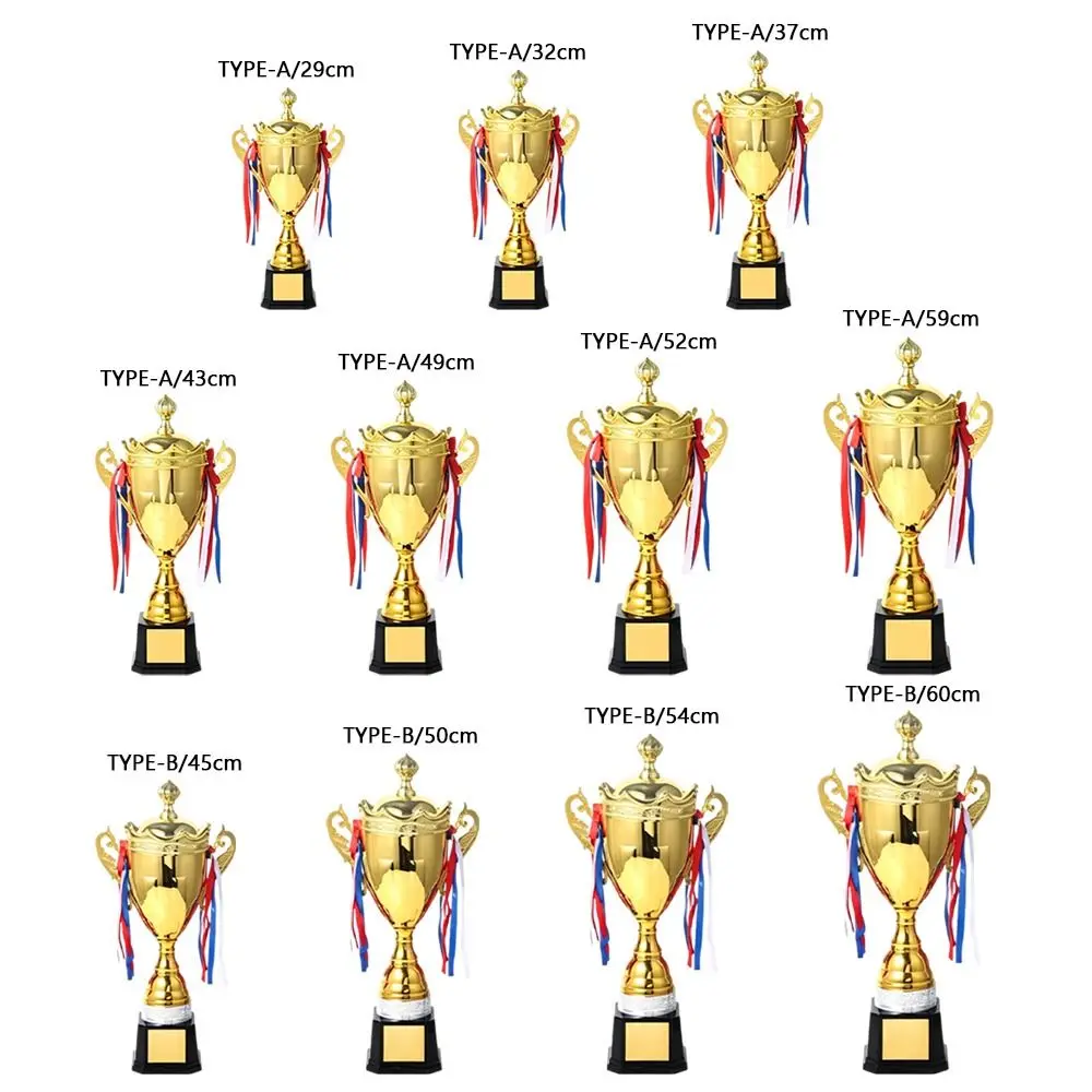 Trofeo de oro multitamaño con tapa