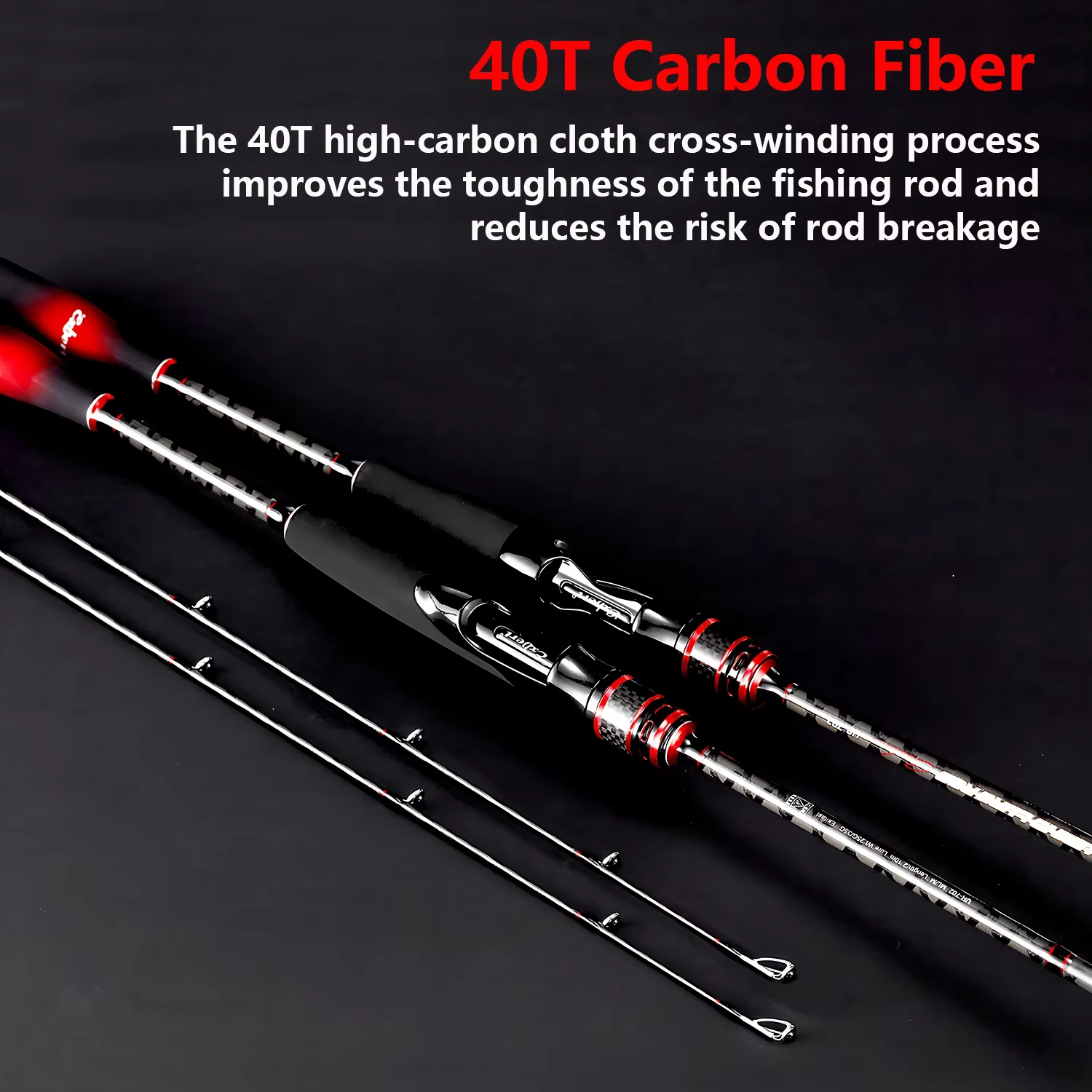 Caña spinning carbono 40T 2 tramos ML lubina trucha - imagen 2