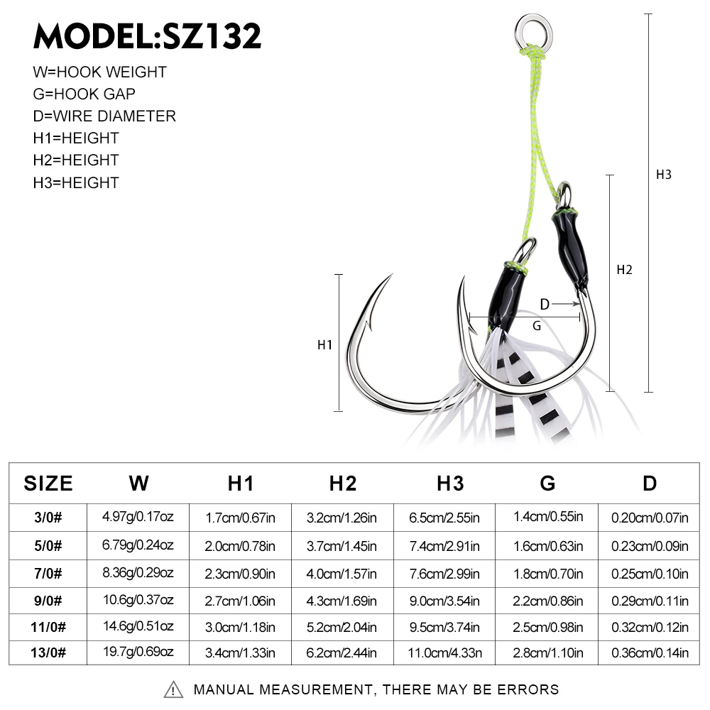 PROBEROS Anzuelos dobles para slow jigging con falda de silicona - imagen 2