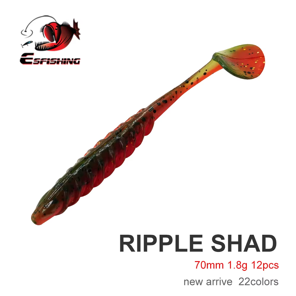 ESFISHING Señuelo vinilo Swimbait – Cola en T para perca y lubina