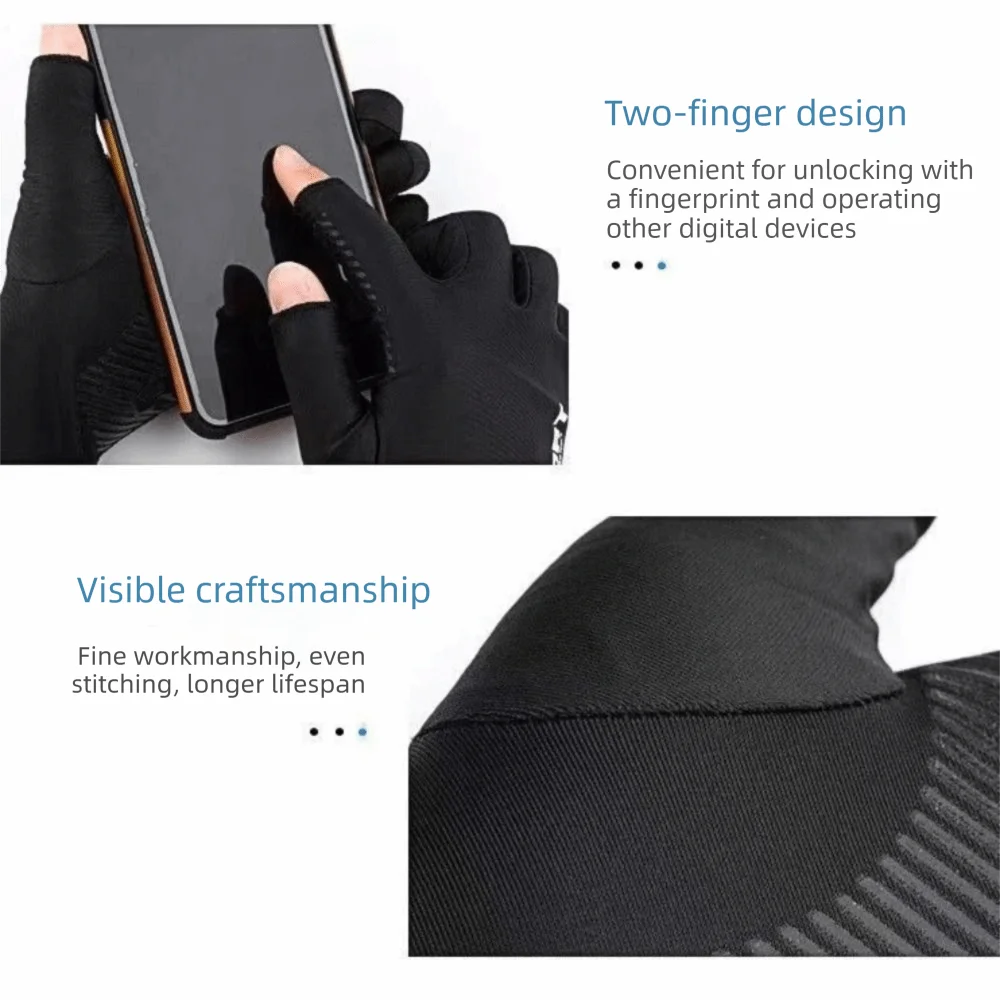 Guantes de pesca anti-UV medio dedo con pantalla táctil - imagen 4