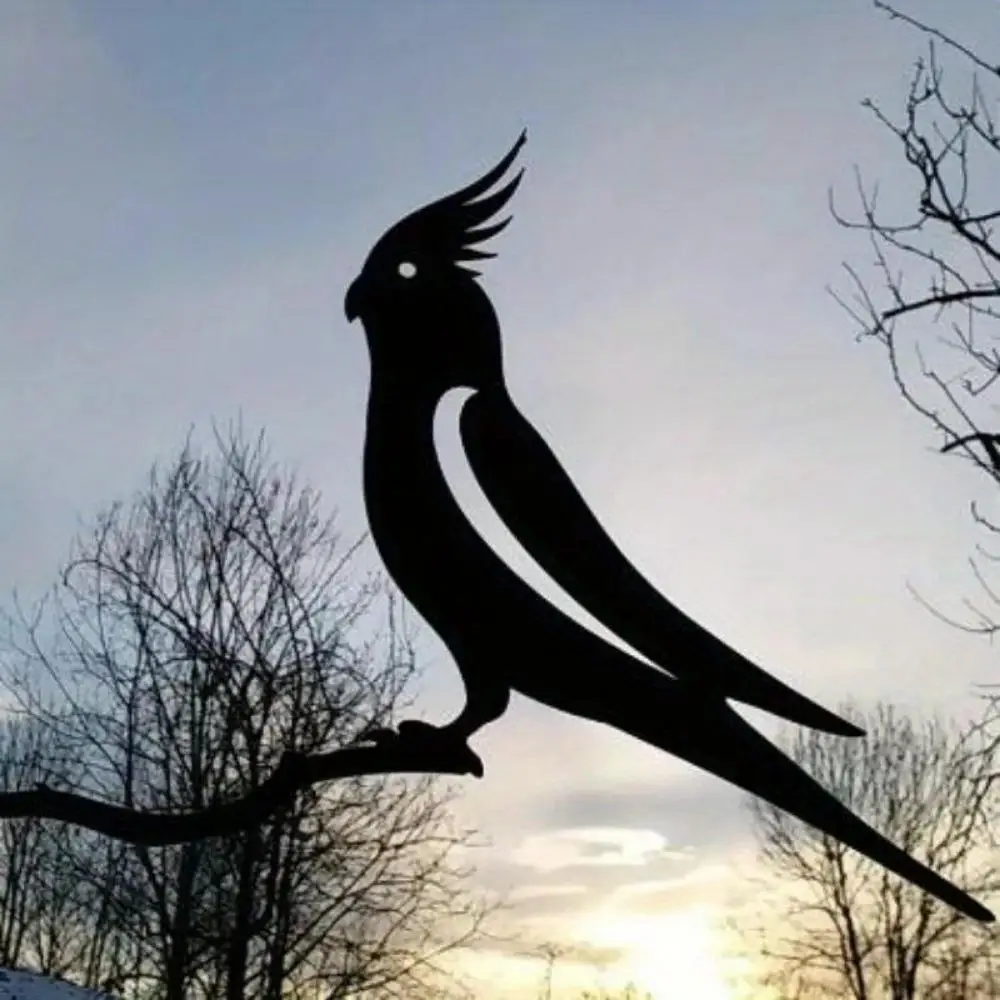Decoración de arte metálico de pájaros en rama para jardín y patio - imagen 5