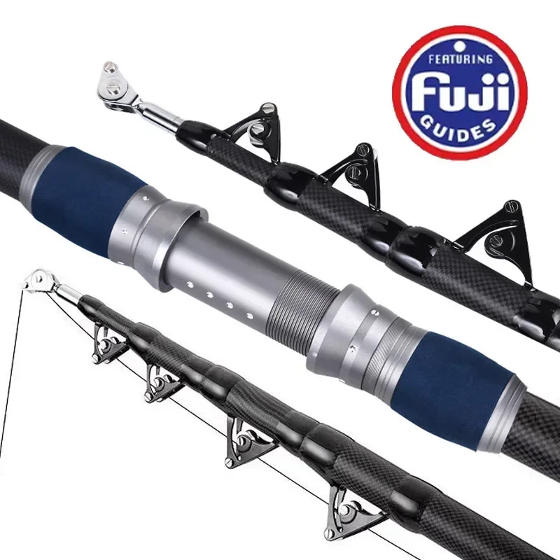 Cana de carbono 4,2 m telescopica para mar de alta resistencia