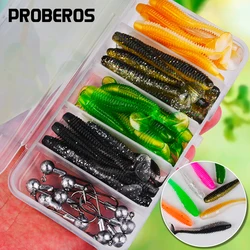 Kit de vinilos y jig head – Señuelos de silicona para pesca deportiva