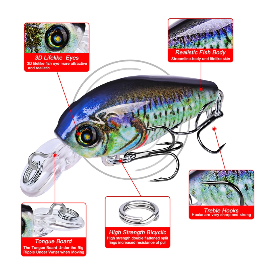 Crankbait flotante Proberos para trucha y lucio de superficie - imagen 3