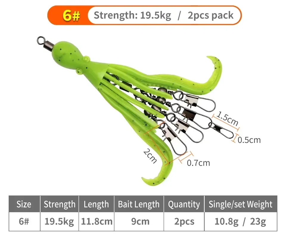 Señuelos luminosos con falda de silicona para jigging
