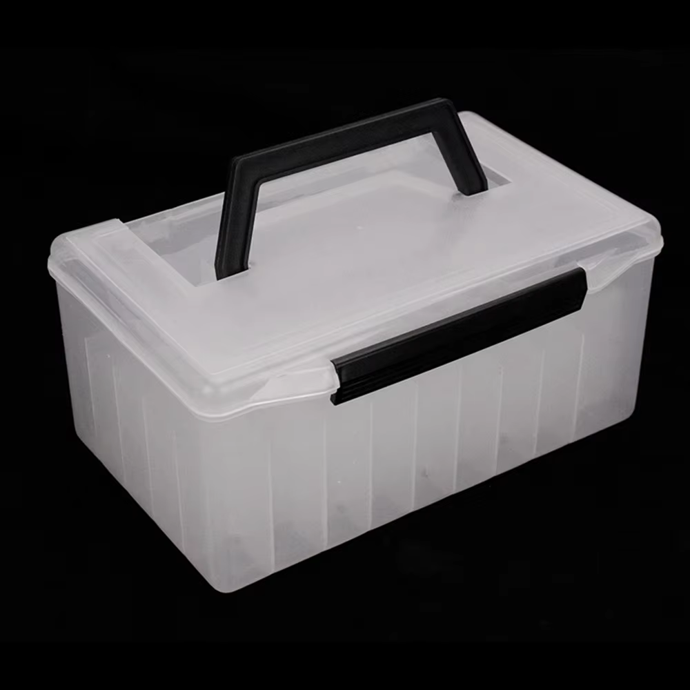 Caja de pesca plegable con asa y compartimentos – Organizador PVC