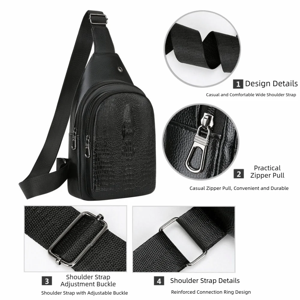 Bolso cruzado impermeable de cuero PU para viaje y negocios - imagen 4