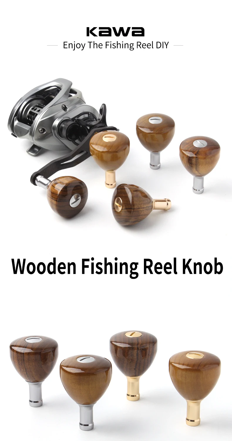 Manija de madera de Phoebe Sheareri para carrete de pesca