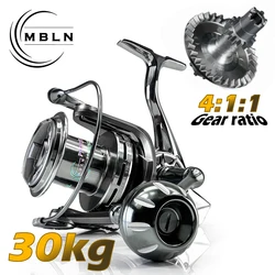 Carrete giratorio de jigging gran tamaño con arrastre potente