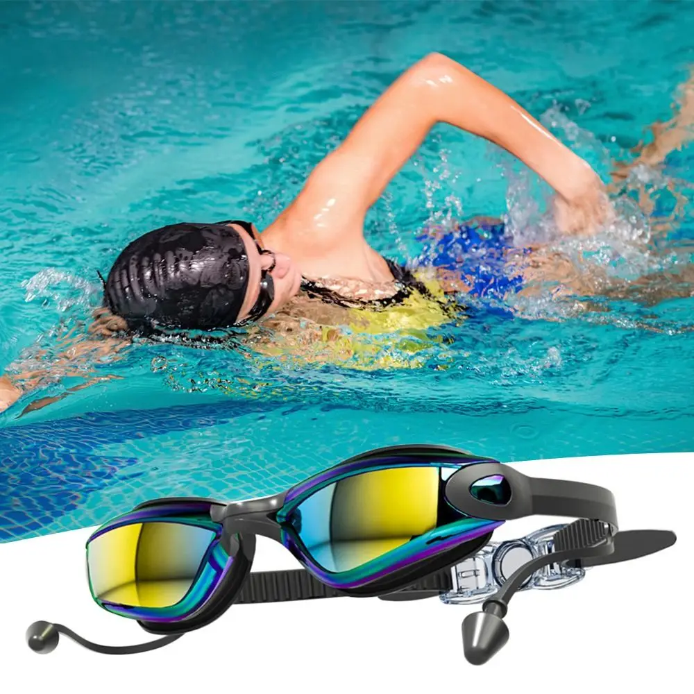 Gafas de natación impermeables antivaho silicona ajustables unisex - imagen 2