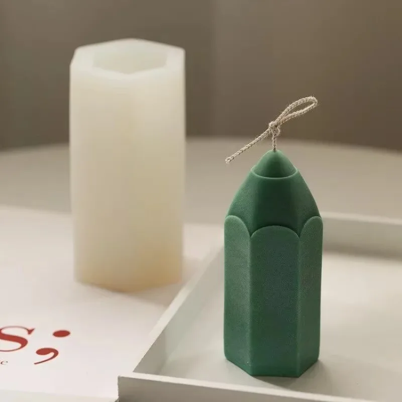 Molde silicona 3D para velas cilíndricas con forma de crayón - imagen 3