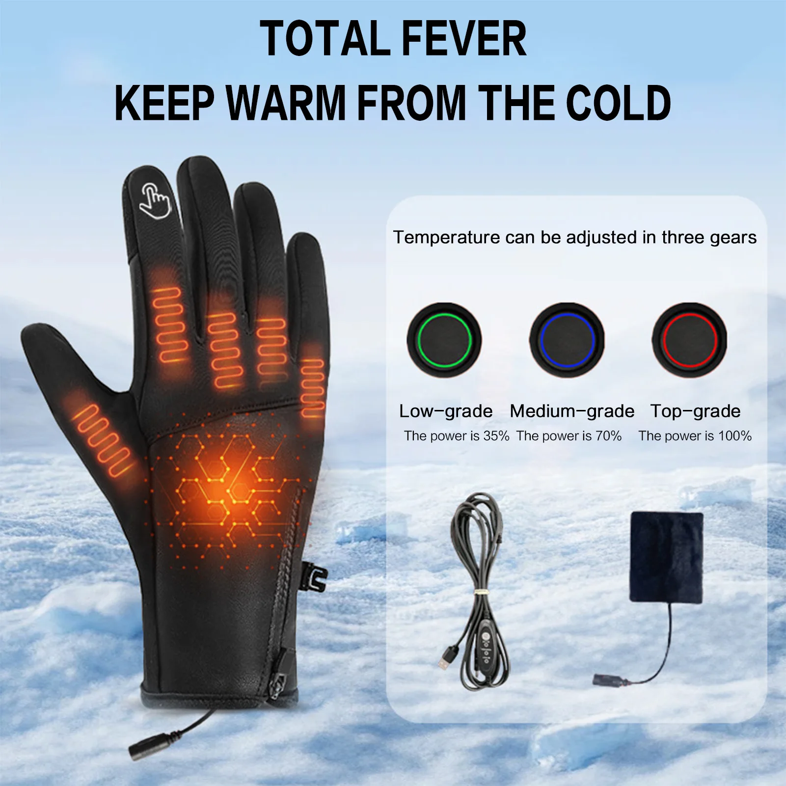 Guantes calefactables para exteriores
