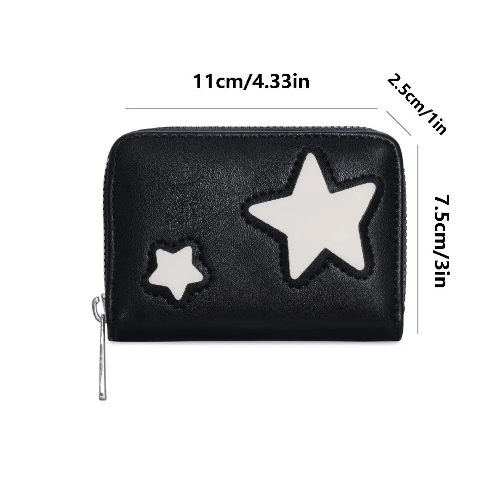 Cartera corta coreana Silver Star con cremallera