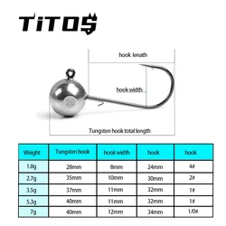 Anzuelo jig head de tungsteno para vinilo – gusano suave