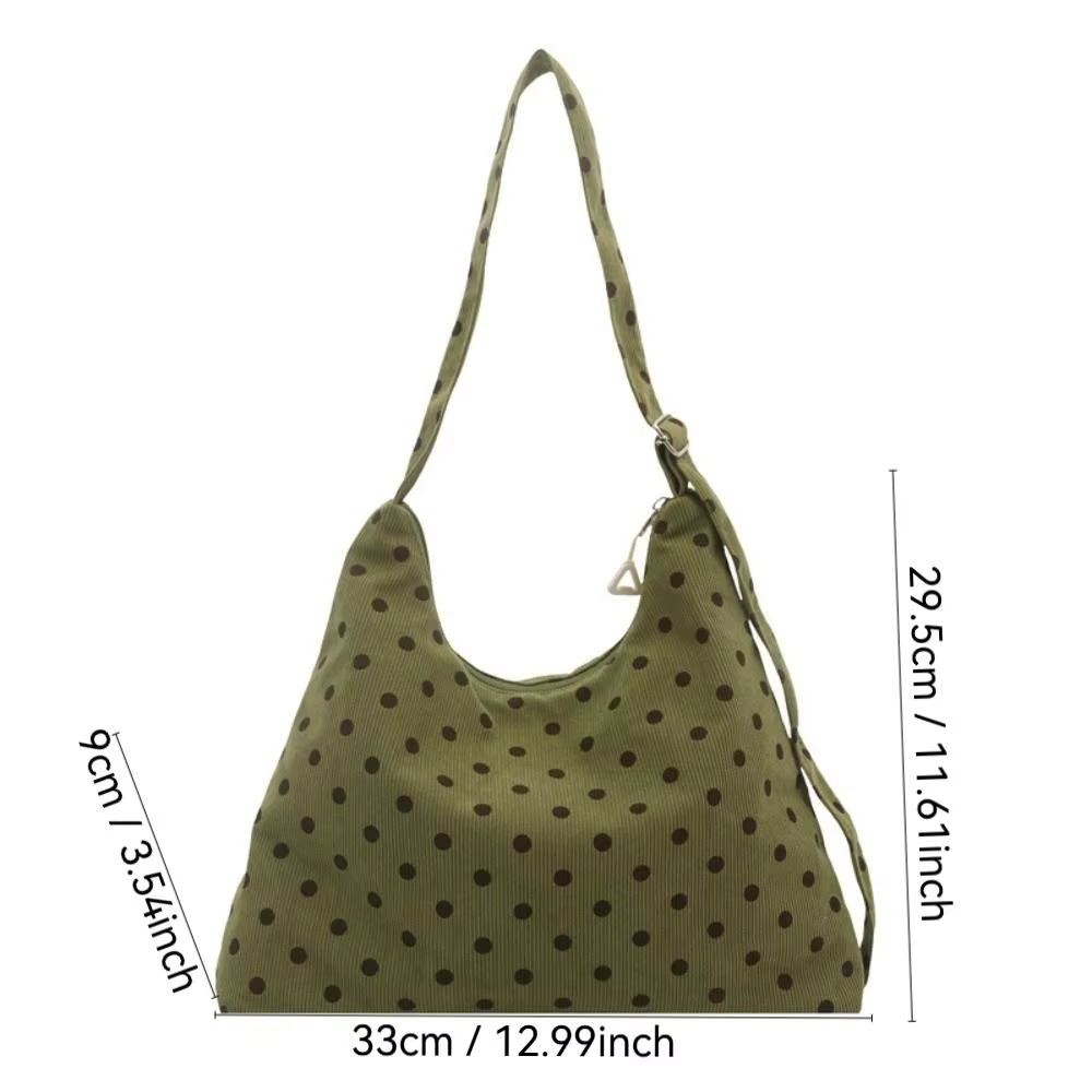 Nuevo Bolso de Hombro de Gran Capacidad con Diseño de Puntos, Ligero, Tipo Dumpling, para Mujer visto desde varios ángulos