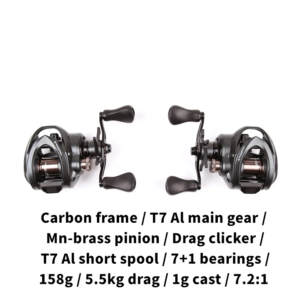 NUNATAK Micro Bait-Casting Carrete baitcasting Lubina río, freno - imagen 3