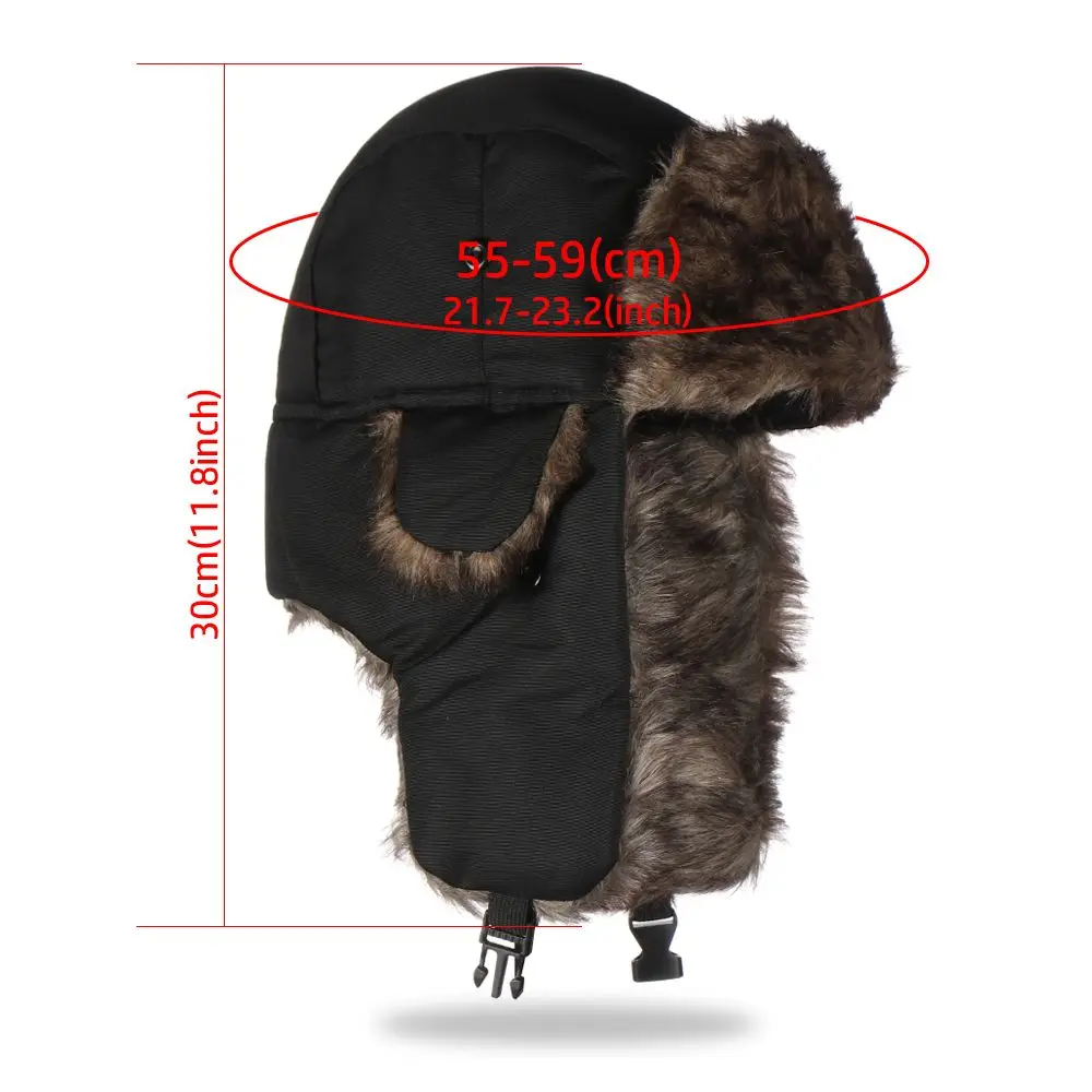 Orejeras piel Russo Ushanka de invierno para gorra de esquí - imagen 2