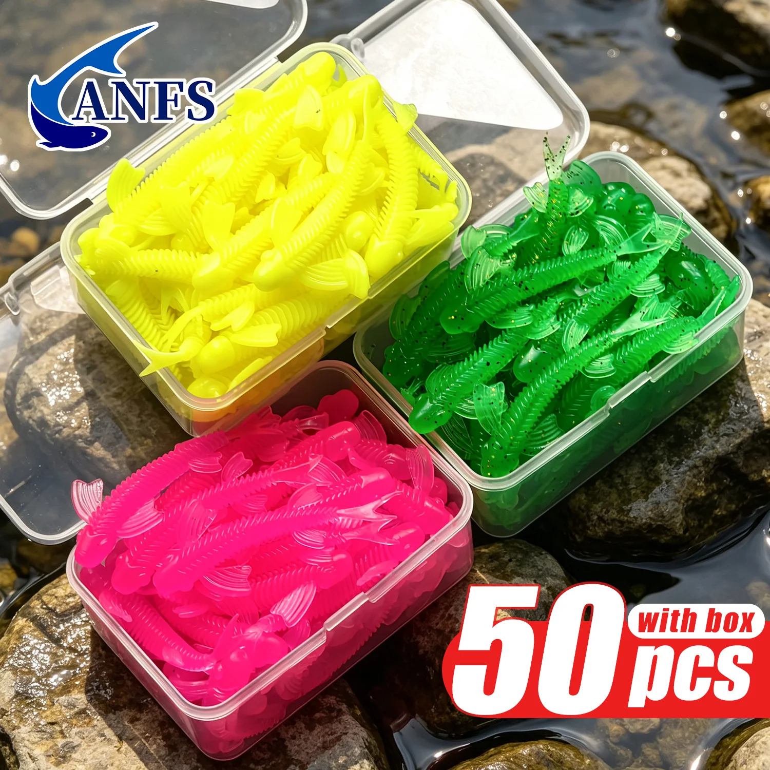 ANFS Señuelos de pesca suave realistas para agua dulce y salada - imagen 4