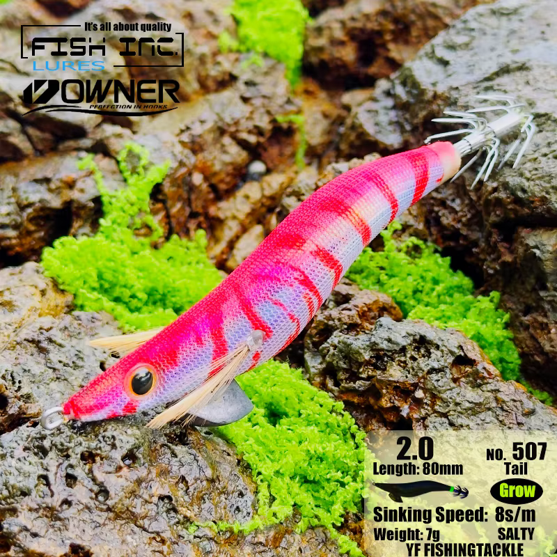 Fish Inc 2.0 Jig Calamar Madera Cola Luminosa - imagen 3